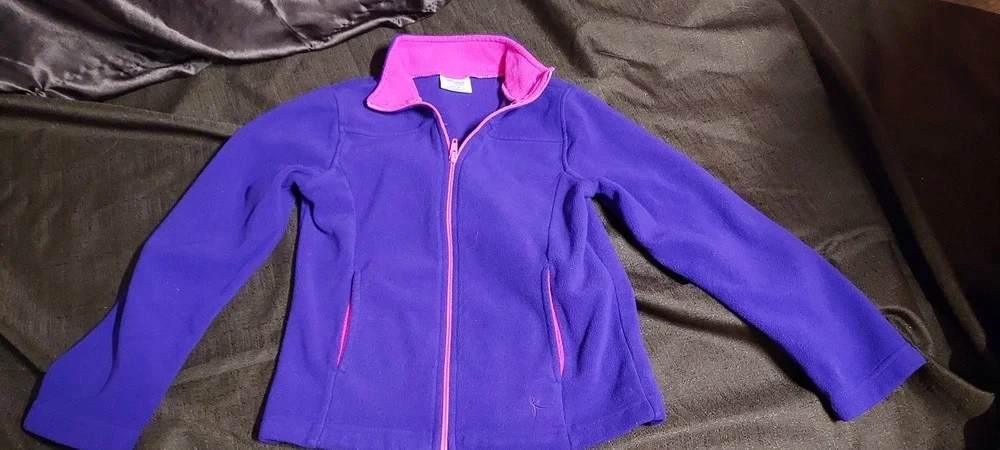 Danskin Now Girls Purple Full Zip Polyester Jacket Size M (7-8)